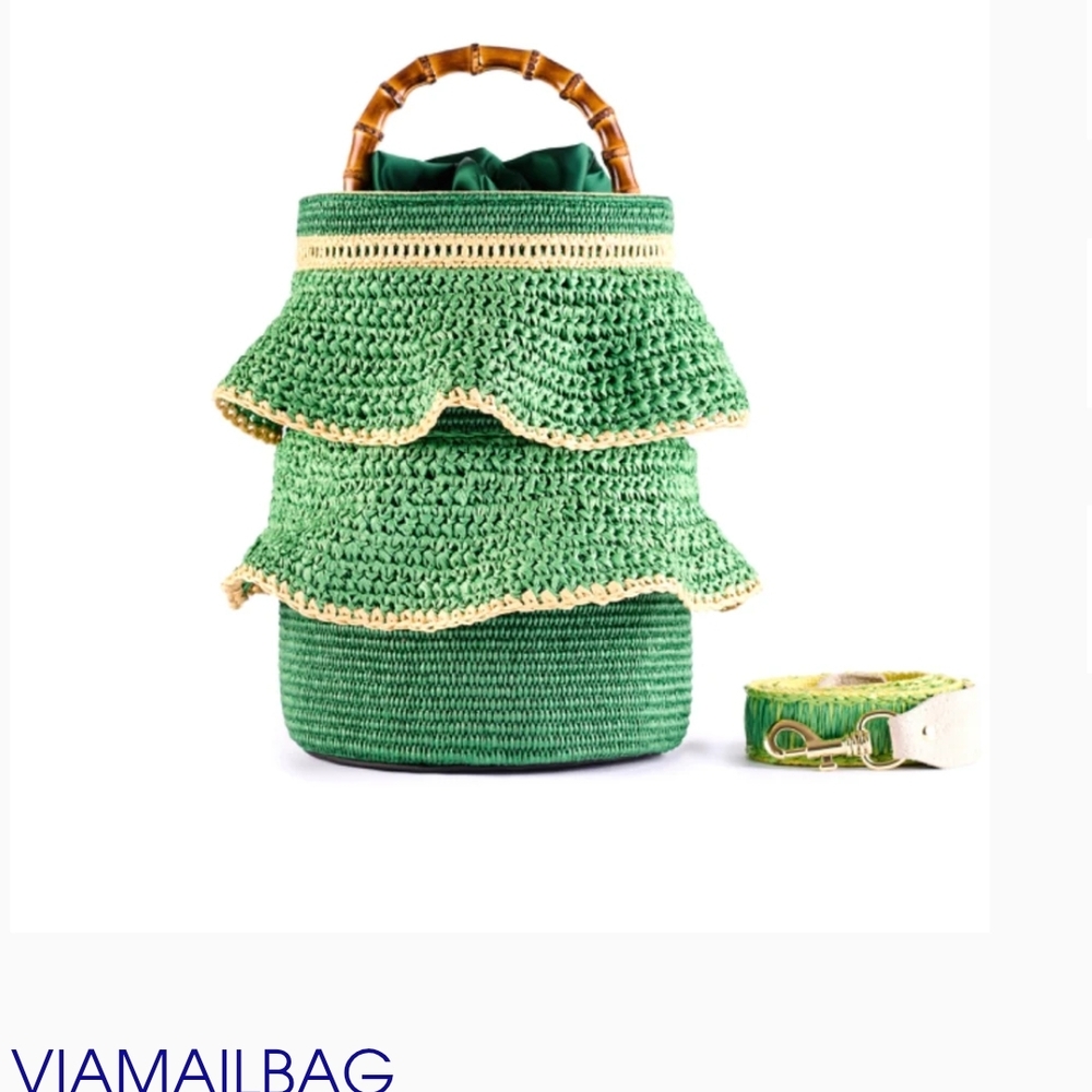 Green Crochet Satchel